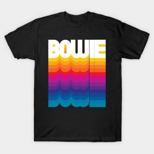 Retro Bowie Proud Name Personalized Gift Rainbow Style T-Shirt